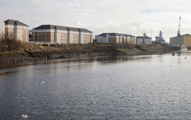 View of Bulldale Street development from the river 